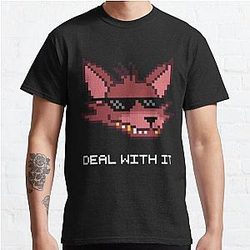 Five Nights at Freddy's T-Shirts - Five Nights at Freddy's - FNAF - Foxy - Deal With It (White Font) Classic T-Shirt