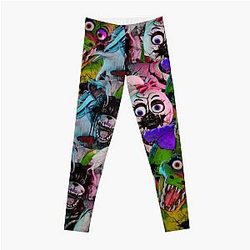 Five Nights at Freddy's Leggings - Shattered Chica/Shattered Monty/Shattered Roxanne Leggings