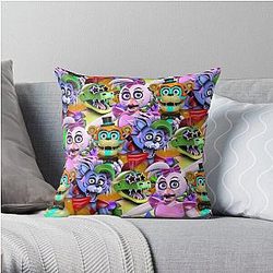 Five Nights at Freddy's Pillows - Glamrock Freddy/Glamrock Chica/Montgomery Gator/Roxanne Wolf, Throw Pillow