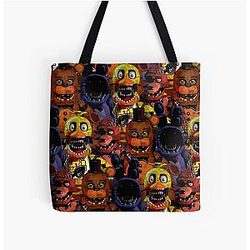 Five Nights at Freddy's Bags - Withered Freddy/Withered Bonnie/Withered Chica/Withered Foxy All Over Print Tote Bag