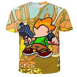 Friday Night Funkin T-shirt – 3D Pico with Mic and Gun Design
