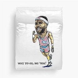 Frances Tiafoe Caricature Duvet Cover, Tennis Player