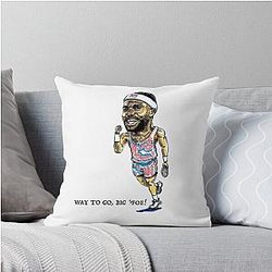 Frances Tiafoe Tennis Player Caricature Throw Pillow