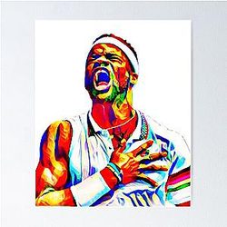 Frances Tiafoe Fired Up US Open Tennis Shirt Poster