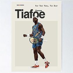 Frances Tiafoe Print Minimalist Tennis Wall Art Poster