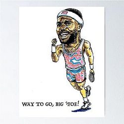 Frances Tiafoe Tennis Player Caricature Poster