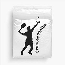 Frances Tiafoe T-shirt and stickers Duvet Cover
