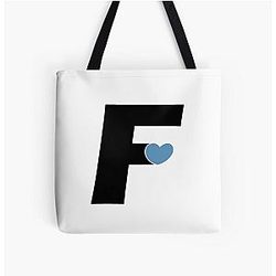 Fresh Love F Blue All Over Print Tote Bag