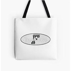 Fresh Love Vintage Stars Black All Over Print Tote Bag