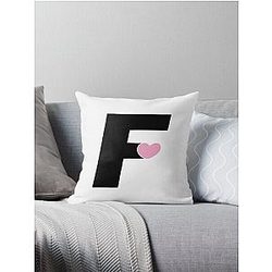 Fresh Love F Pink Throw Pillow