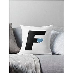 Fresh Love F Blue Throw Pillow