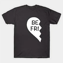 Matching Love Heart Half 1 Best Friend BFF Classic T-shirt TP1002