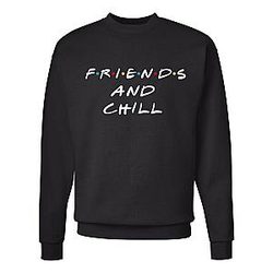 Friends Sweatshirts - F.R.I.E.N.D.S "Friends and Chill" Crew Neck Sweatshirt FRI3012