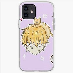 Fruits Basket Cases - Kawaii chibi Kyo with happy little neko and onigiri iPhone Soft Case RB0909