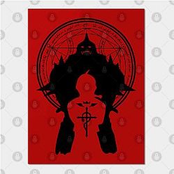 Fullmetal Alchemist Posters - FMA - Edward and Alphonse human transmutation circle Poster TP2107