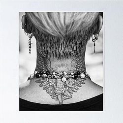 G-Dragon Neck Tattoo Poster
