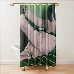 G-DRAGON Übermensch green poster World Tour comeback Big Bang kpop Shower Curtain