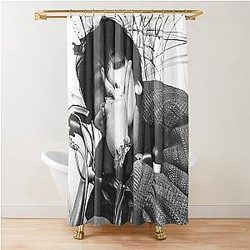 G-DRAGON Übermensch black white poster 2025 World Tour comeback Big Bang kpop group Shower Curtain
