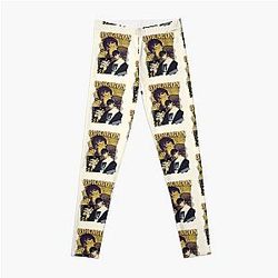 G-Dragon BIGBANG Kwon Ji-yong Retro Preppy Collage Design Yellow Scrapbook Leggings