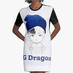 G-DRAGON Illustration Cartoon Graphic T-Shirt Dress