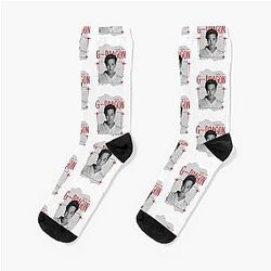 G-Dragon Kwon Ji-yong Y2K Red Black Scrapbook Collage Design Socks