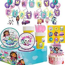 Gabby Dollhouse Baby Shower Decoration Birthday Party Supplies