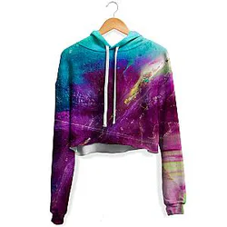 Open Path Fleece Crop Galaxy Hoodie