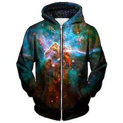 Aura Unisex Zip Galaxy Hoodie
