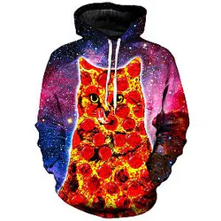 Pepperoni Space Cat Galaxy Hoodie