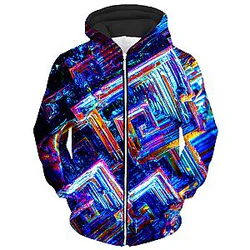 Bismuth Unisex Zip Galaxy Hoodie