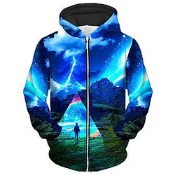 Rainbow Triangle Unisex Zip Galaxy Hoodie