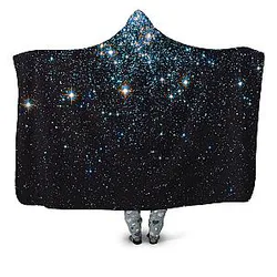 Deep Contact Galaxy Hooded Blanket