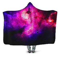 Purple Galaxy Hooded Blanket