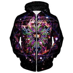 Nebudala Unisex Zip Galaxy Hoodie