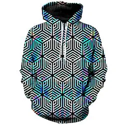 Holographic Hexagon Unisex Galaxy Hoodie