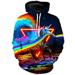 Rainbow Unicorn Unisex Galaxy Hoodie