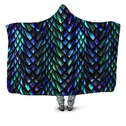Dosed Dragon Scale Galaxy Hooded Blanket