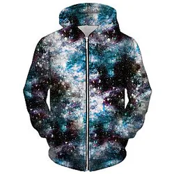 Party God Galaxy Unisex Zip Galaxy Hoodie