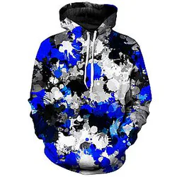 Blue and Grey Paint Splatter Unisex Galaxy Hoodie
