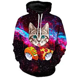 Pizza Taco Cat Galaxy Hoodie