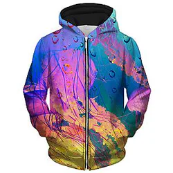 Neon Jelly Unisex Zip Galaxy Hoodie