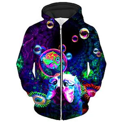 Upside Down Unisex Zip Galaxy Hoodie