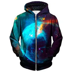 New Earth Unisex Zip Galaxy Hoodie