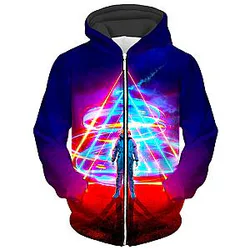 Triangler Unisex Zip Galaxy Hoodie