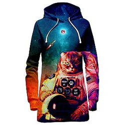 Catstronaut Galaxy Hoodie Dress