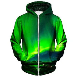 Borealis Unisex Zip Galaxy Hoodie