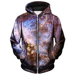 Interstellar Connection Unisex Zip Galaxy Hoodie
