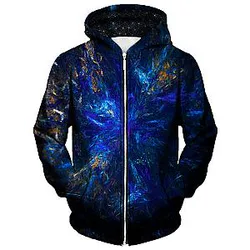 Dark Forest Unisex Zip Galaxy Hoodie