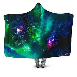 Green Galaxy Hooded Blanket
