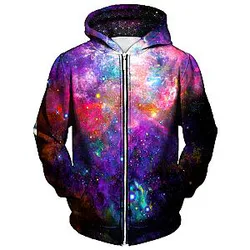 Coral Corona Unisex Zip Galaxy Hoodie